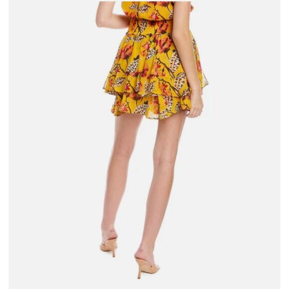 NWT Women's A.L.C. Bohemian Vera Silk Ruffled Floral Pattern Mini Skirt size 2 - Picture 2 of 5